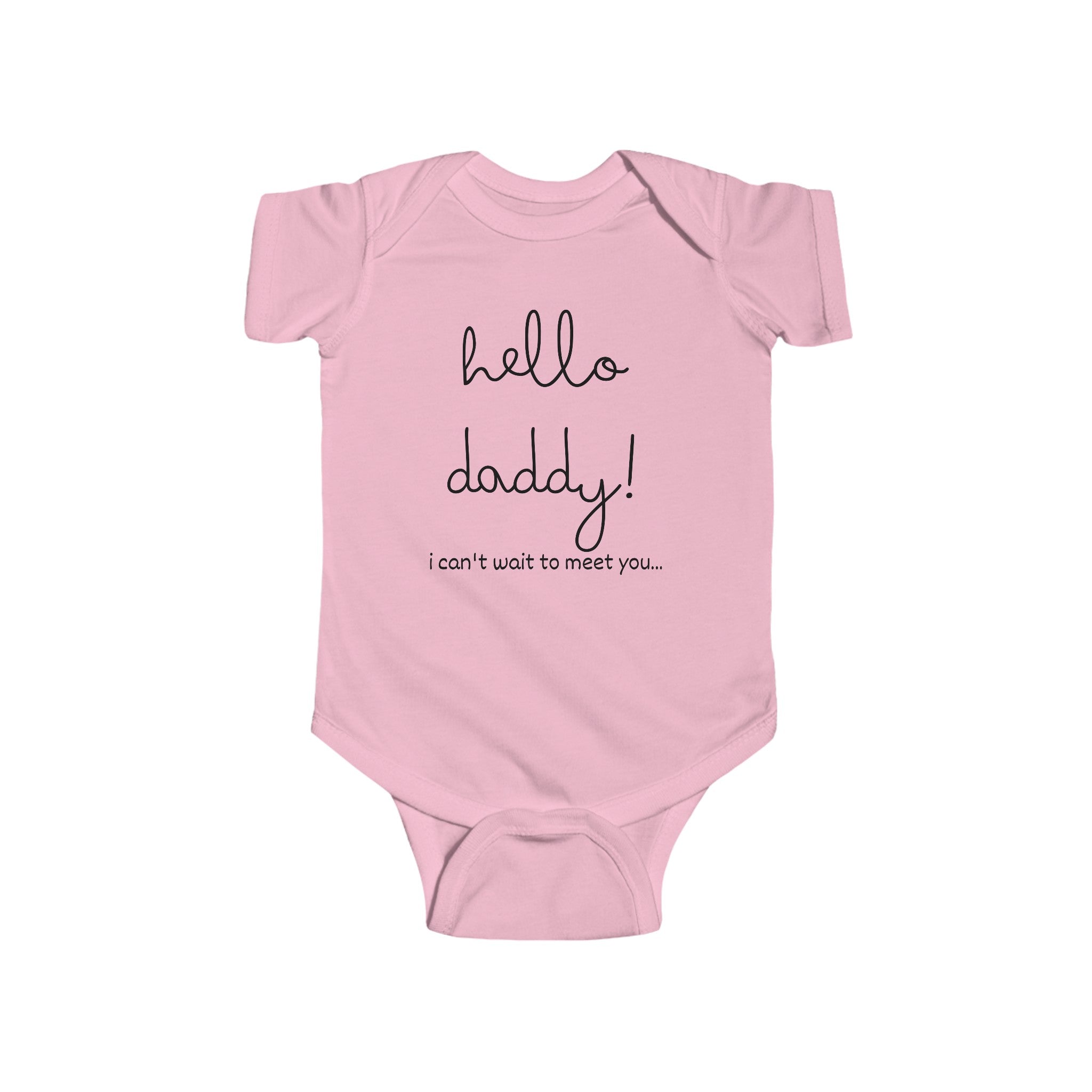 Hello Daddy Announcement Onesie pink