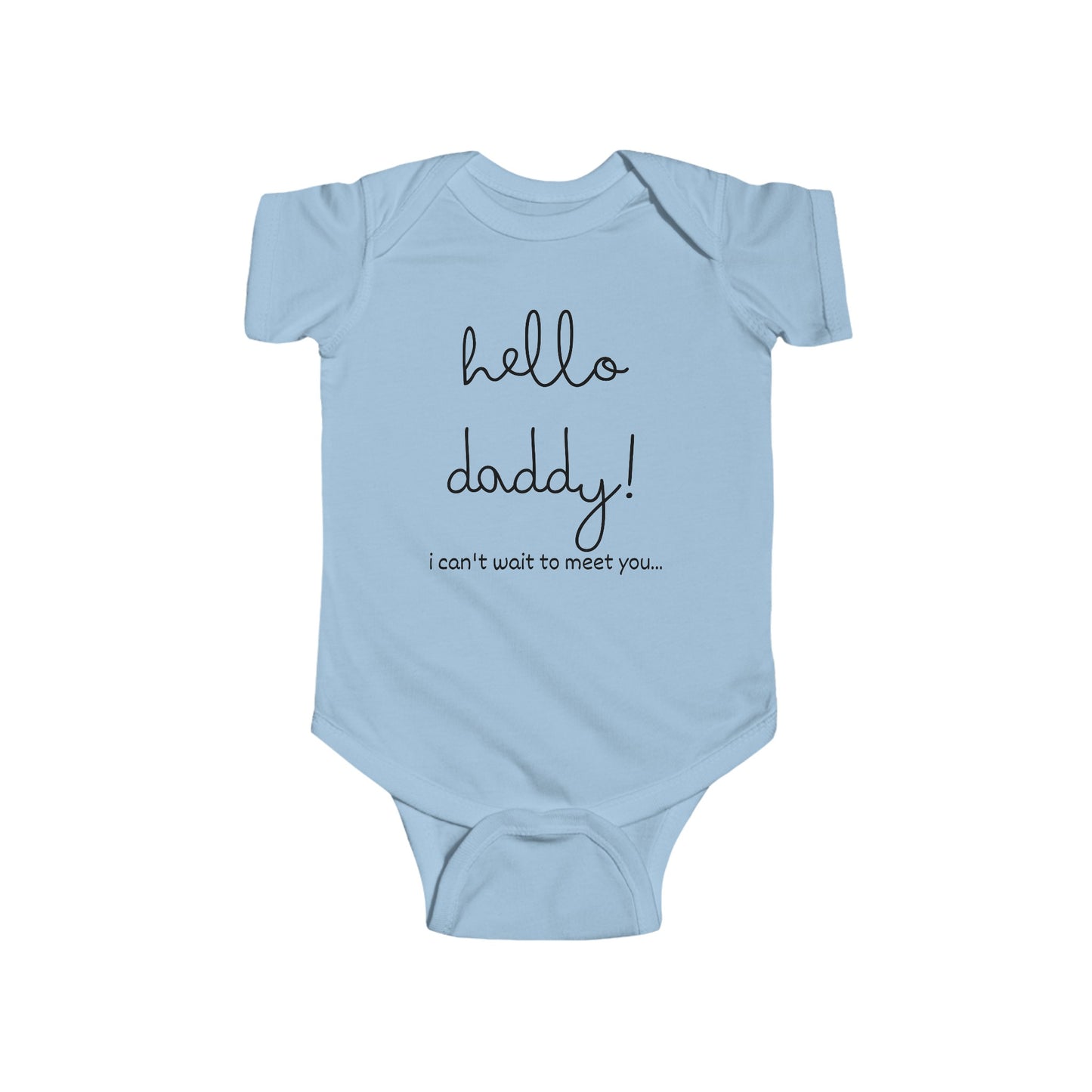 Hello Daddy Announcement Onesie blue