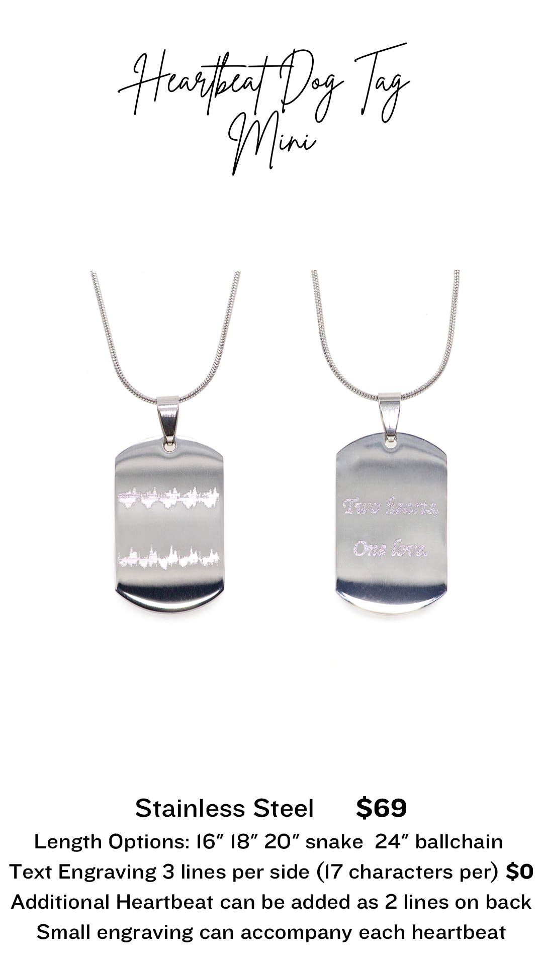 Heartbeat Dog Tag (mini)